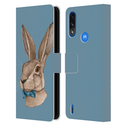 Barruf Animals Hare Leather Book Wallet Case Cover For Motorola Moto E7 Power / Moto E7i Power