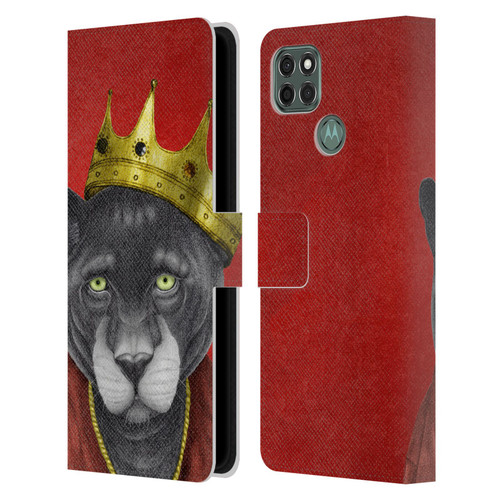 Barruf Animals The King Panther Leather Book Wallet Case Cover For Motorola Moto G9 Power