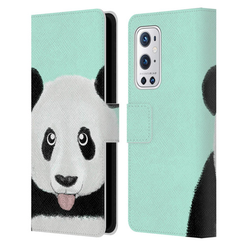 Barruf Animals The Cute Panda Leather Book Wallet Case Cover For OnePlus 9 Pro