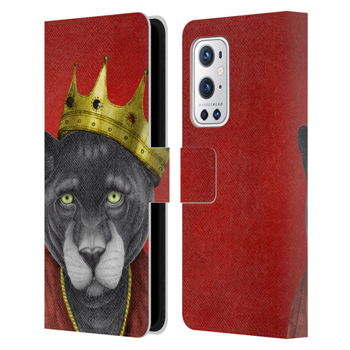 Barruf Animals The King Panther Leather Book Wallet Case Cover For OnePlus 9 Pro