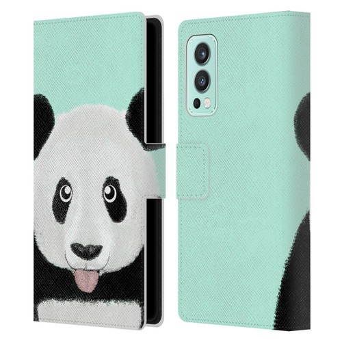 Barruf Animals The Cute Panda Leather Book Wallet Case Cover For OnePlus Nord 2 5G