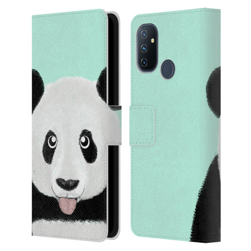 Barruf Animals The Cute Panda Leather Book Wallet Case Cover For OnePlus Nord N100