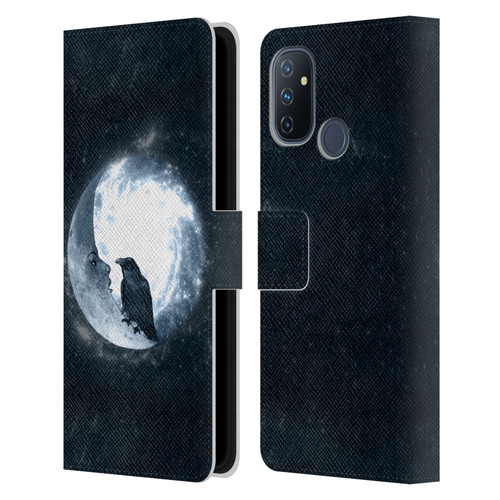 Barruf Animals Crow and Its Moon Leather Book Wallet Case Cover For OnePlus Nord N100