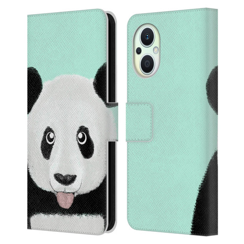 Barruf Animals The Cute Panda Leather Book Wallet Case Cover For OPPO Reno8 Lite