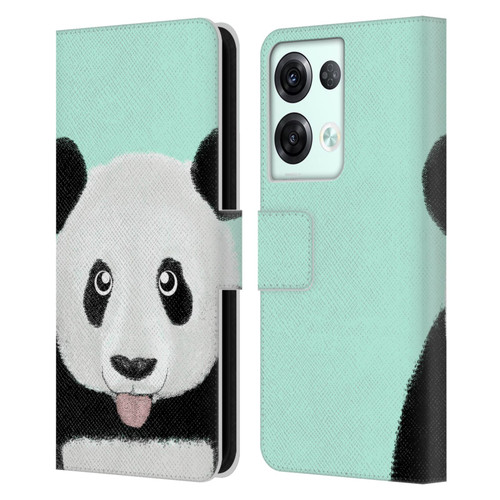 Barruf Animals The Cute Panda Leather Book Wallet Case Cover For OPPO Reno8 Pro