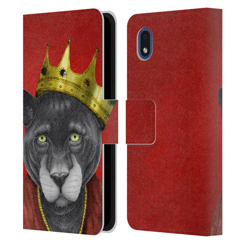 Barruf Animals The King Panther Leather Book Wallet Case Cover For Samsung Galaxy A01 Core (2020)