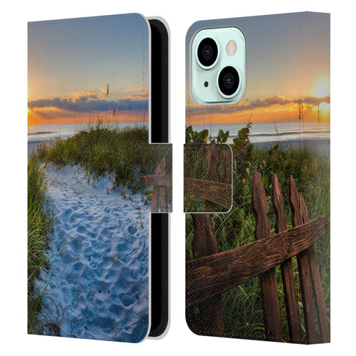 Celebrate Life Gallery Beaches Sandy Trail Leather Book Wallet Case Cover For Apple iPhone 13 Mini