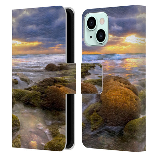 Celebrate Life Gallery Beaches Star Coral Leather Book Wallet Case Cover For Apple iPhone 13 Mini