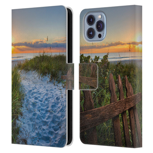Celebrate Life Gallery Beaches Sandy Trail Leather Book Wallet Case Cover For Apple iPhone 14