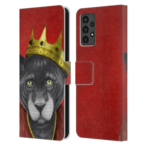 Barruf Animals The King Panther Leather Book Wallet Case Cover For Samsung Galaxy A13 (2022)