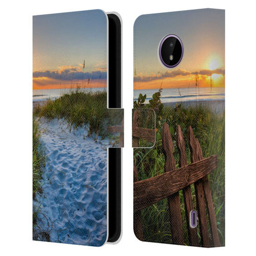 Celebrate Life Gallery Beaches Sandy Trail Leather Book Wallet Case Cover For Nokia C10 / C20