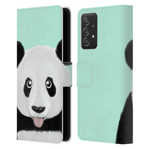 Barruf Animals The Cute Panda Leather Book Wallet Case Cover For Samsung Galaxy A52 / A52s / 5G (2021)