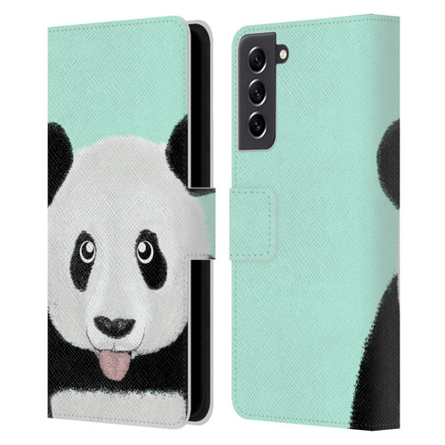 Barruf Animals The Cute Panda Leather Book Wallet Case Cover For Samsung Galaxy S21 FE 5G