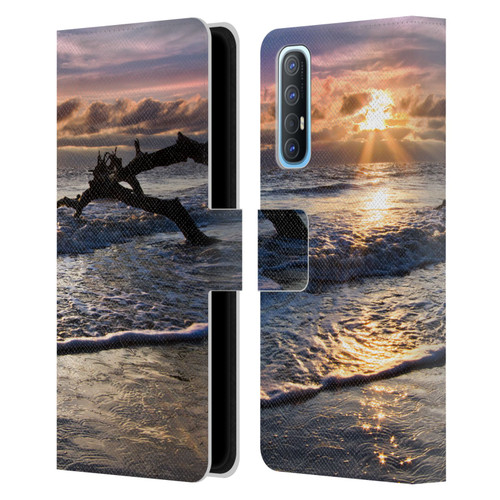 Celebrate Life Gallery Beaches Sparkly Water At Driftwood Leather Book Wallet Case Cover For OPPO Find X2 Neo 5G