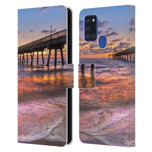 Celebrate Life Gallery Beaches Lace Leather Book Wallet Case Cover For Samsung Galaxy A21s (2020)