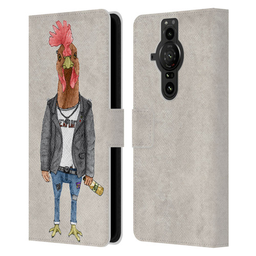 Barruf Animals Punk Rooster Leather Book Wallet Case Cover For Sony Xperia Pro-I