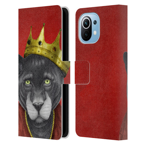 Barruf Animals The King Panther Leather Book Wallet Case Cover For Xiaomi Mi 11