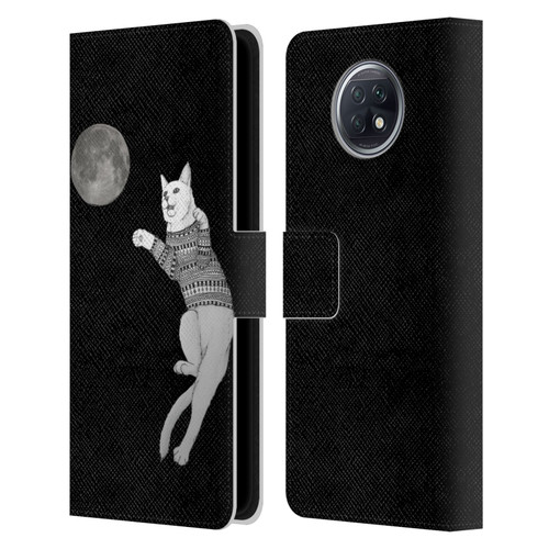 Barruf Animals Cat-ch The Moon Leather Book Wallet Case Cover For Xiaomi Redmi Note 9T 5G