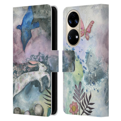 Wyanne Animals Bird and Rabbit Leather Book Wallet Case Cover For Huawei P50