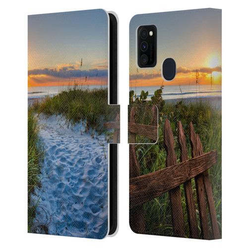 Celebrate Life Gallery Beaches Sandy Trail Leather Book Wallet Case Cover For Samsung Galaxy M30s (2019)/M21 (2020)