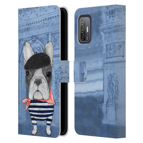 Barruf Dogs French Bulldog Leather Book Wallet Case Cover For HTC Desire 21 Pro 5G