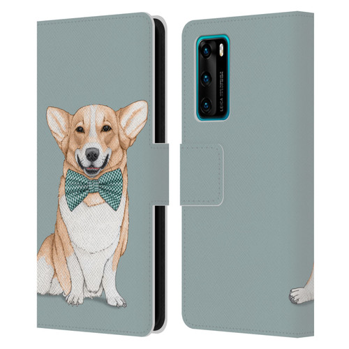 Barruf Dogs Corgi Leather Book Wallet Case Cover For Huawei P40 5G