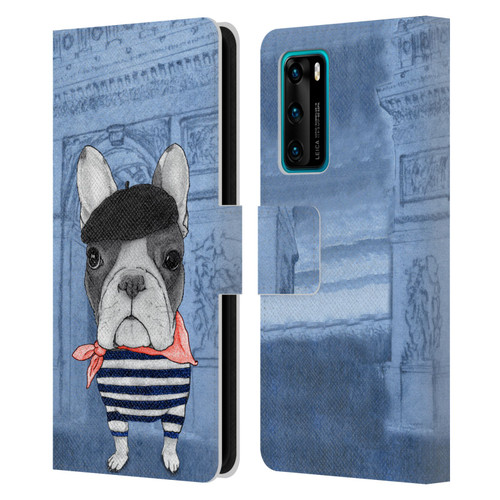 Barruf Dogs French Bulldog Leather Book Wallet Case Cover For Huawei P40 5G