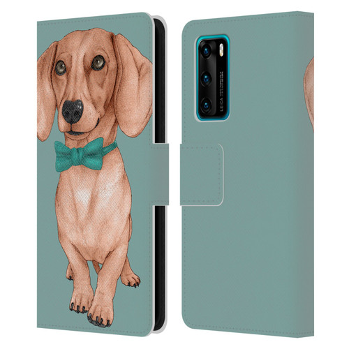 Barruf Dogs Dachshund, The Wiener Leather Book Wallet Case Cover For Huawei P40 5G