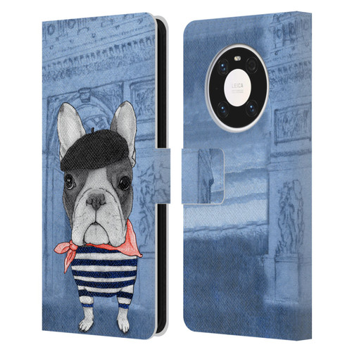 Barruf Dogs French Bulldog Leather Book Wallet Case Cover For Huawei Mate 40 Pro 5G