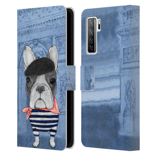 Barruf Dogs French Bulldog Leather Book Wallet Case Cover For Huawei Nova 7 SE/P40 Lite 5G