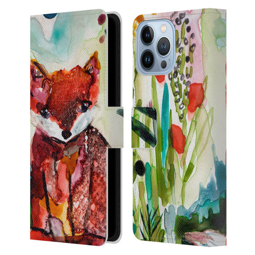 Wyanne Animals Baby Fox In The Garden Leather Book Wallet Case Cover For Apple iPhone 13 Pro Max