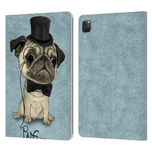 Barruf Dogs Gentle Pug Leather Book Wallet Case Cover For Apple iPad Pro 11 2020 / 2021 / 2022