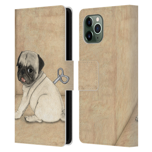 Barruf Dogs Pug Toy Leather Book Wallet Case Cover For Apple iPhone 11 Pro