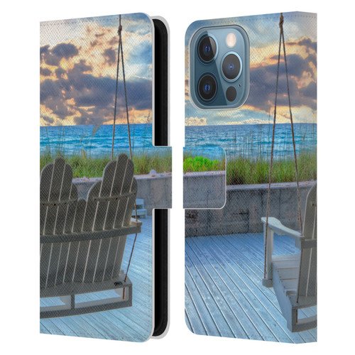 Celebrate Life Gallery Beaches 2 Swing Leather Book Wallet Case Cover For Apple iPhone 13 Pro