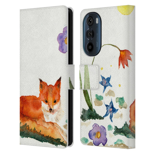 Wyanne Animals Little Fox In The Garden Leather Book Wallet Case Cover For Motorola Edge 30