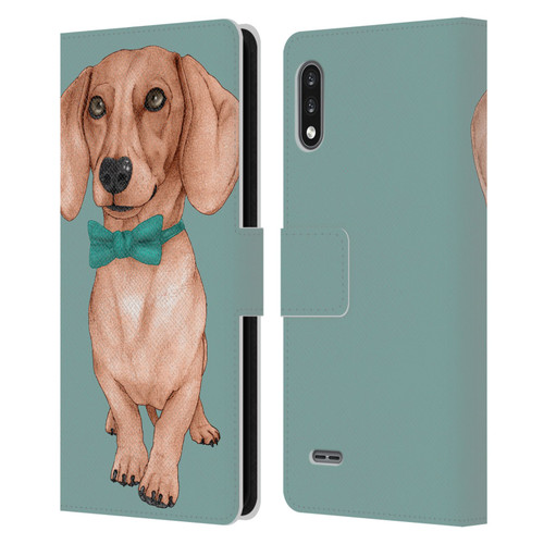 Barruf Dogs Dachshund, The Wiener Leather Book Wallet Case Cover For LG K22