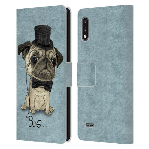 Barruf Dogs Gentle Pug Leather Book Wallet Case Cover For LG K22