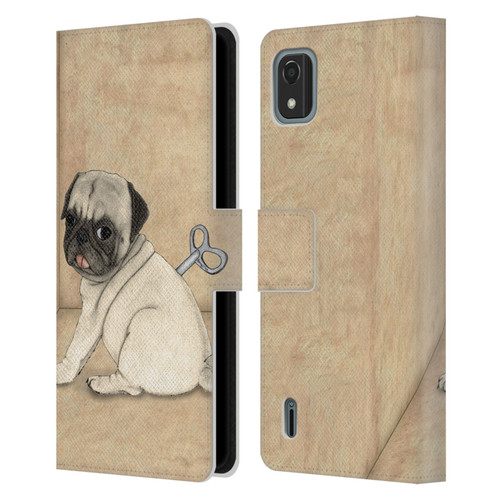Barruf Dogs Pug Toy Leather Book Wallet Case Cover For Nokia C2 2nd Edition