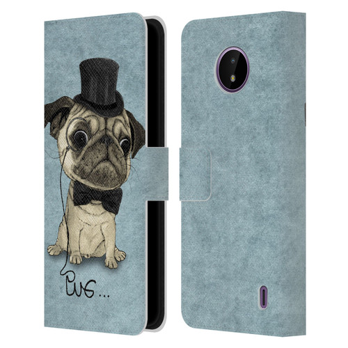 Barruf Dogs Gentle Pug Leather Book Wallet Case Cover For Nokia C10 / C20