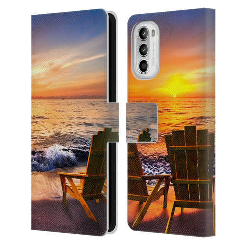 Celebrate Life Gallery Beaches 2 Sea Dreams III Leather Book Wallet Case Cover For Motorola Moto G52