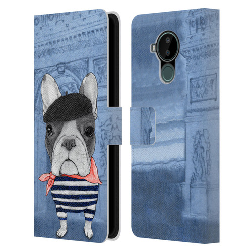 Barruf Dogs French Bulldog Leather Book Wallet Case Cover For Nokia C30