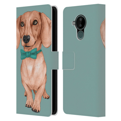 Barruf Dogs Dachshund, The Wiener Leather Book Wallet Case Cover For Nokia C30