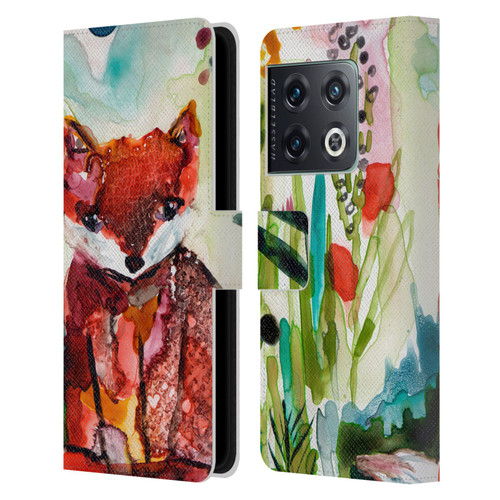 Wyanne Animals Baby Fox In The Garden Leather Book Wallet Case Cover For OnePlus 10 Pro