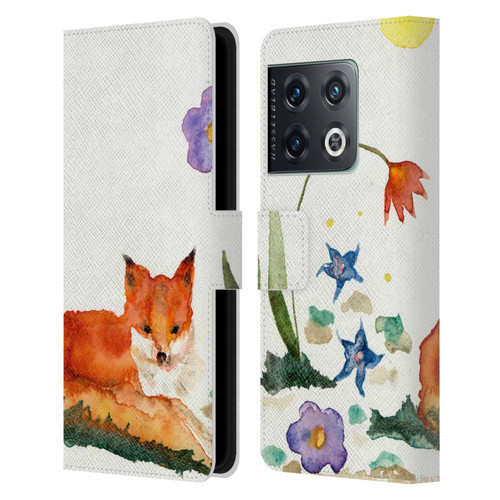 Wyanne Animals Little Fox In The Garden Leather Book Wallet Case Cover For OnePlus 10 Pro