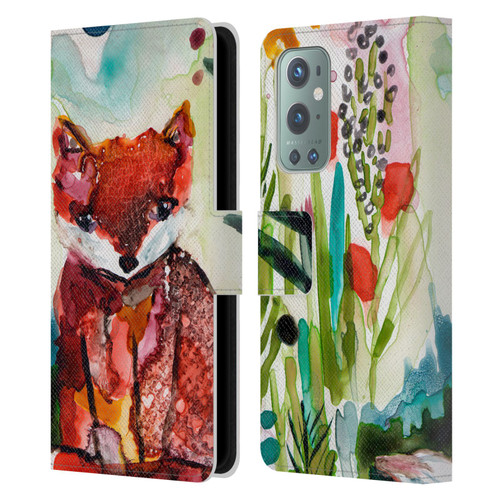 Wyanne Animals Baby Fox In The Garden Leather Book Wallet Case Cover For OnePlus 9