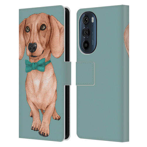 Barruf Dogs Dachshund, The Wiener Leather Book Wallet Case Cover For Motorola Edge 30
