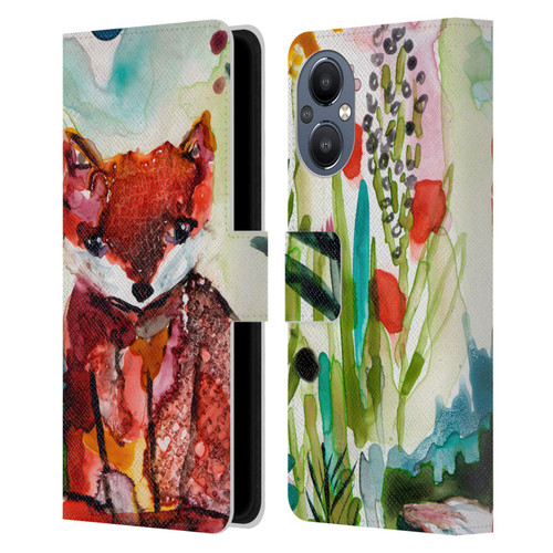 Wyanne Animals Baby Fox In The Garden Leather Book Wallet Case Cover For OnePlus Nord N20 5G