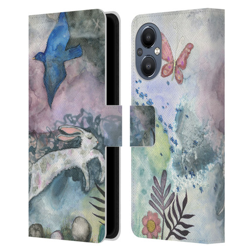 Wyanne Animals Bird and Rabbit Leather Book Wallet Case Cover For OnePlus Nord N20 5G
