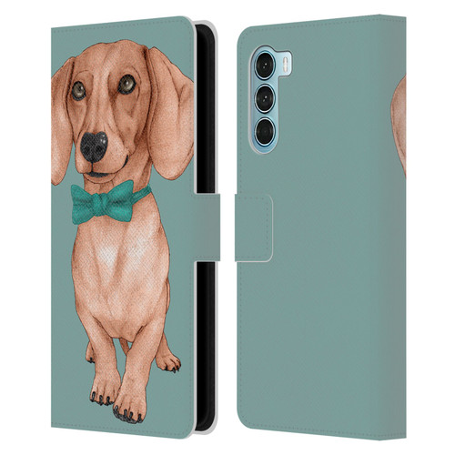 Barruf Dogs Dachshund, The Wiener Leather Book Wallet Case Cover For Motorola Edge S30 / Moto G200 5G