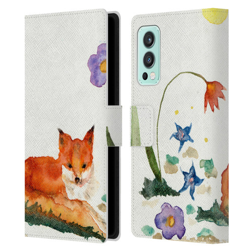 Wyanne Animals Little Fox In The Garden Leather Book Wallet Case Cover For OnePlus Nord 2 5G